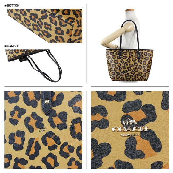COACH coated canvas city tote in Ocelot - Picture 7 of 7